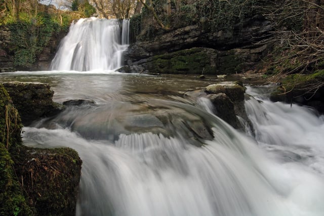 A small and picturesque waterfall near Malham in the Yorkshire Dales.
A small cave behind the falls is reputed to be the home of Jennett, Queen of the Fairies.
