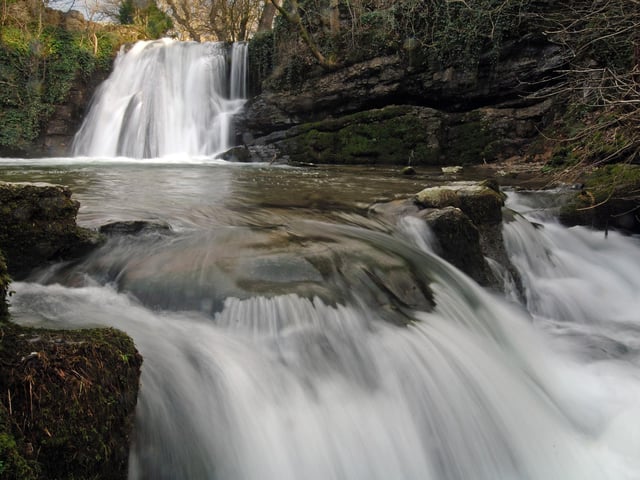 A small and picturesque waterfall near Malham in the Yorkshire Dales.
A small cave behind the falls is reputed to be the home of Jennett, Queen of the Fairies.