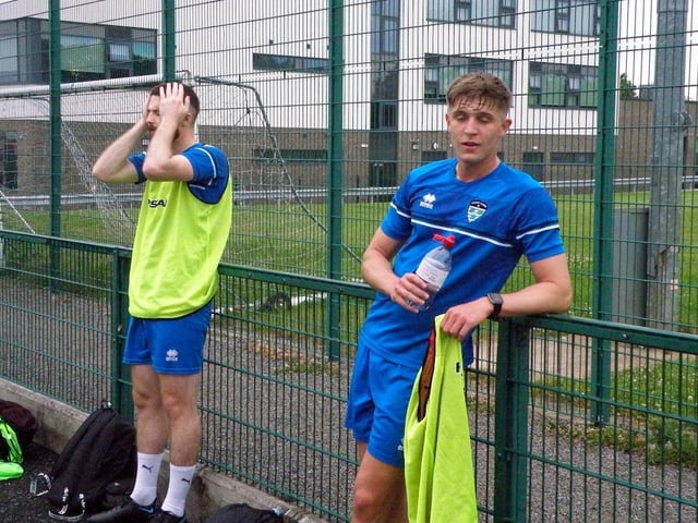 Taking a breather at training