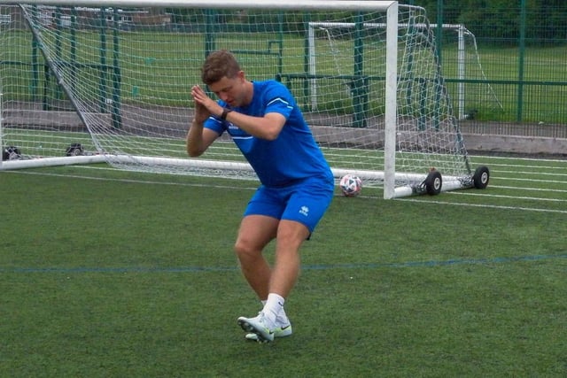 Jake Hackett at training with Whitby Town