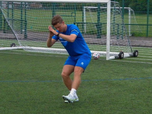 Jake Hackett at training with Whitby Town