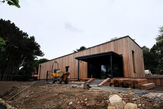 The new community hub which has been built inside the gardens.