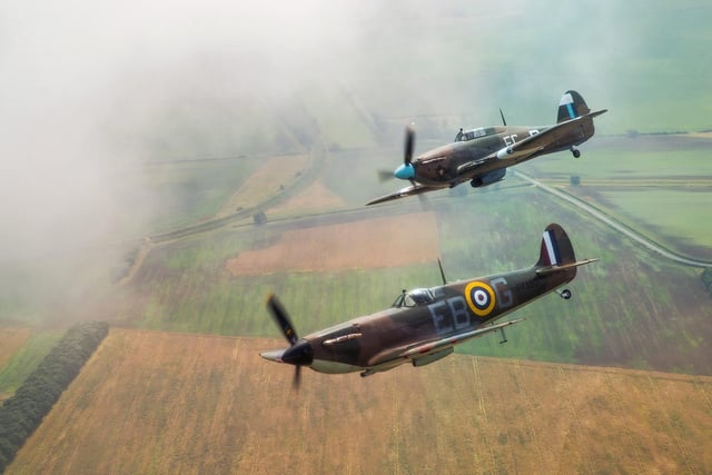 The Battle of Britain Memorial Flight Display - including a Lancaster Bomber, Hurricane and Spitfire will take place at 2pm above South Bay.