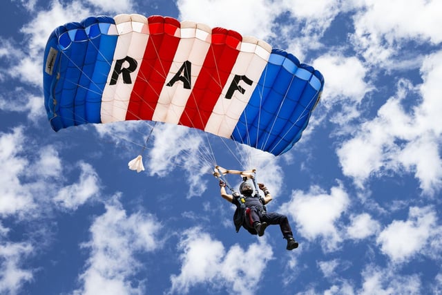 The day kicks off with a display from the RAF Falcons parachute display team at 10.30am above the South Bay beach.