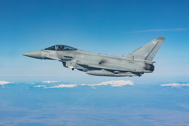 The RAF Typhoon display will wrap up the day's aerobatic performances with a show at 4.30pm above South Bay.
