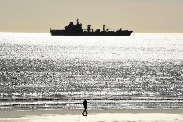 A military ship off the coast of Scarborough