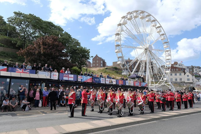 The military bands entertained the crowds