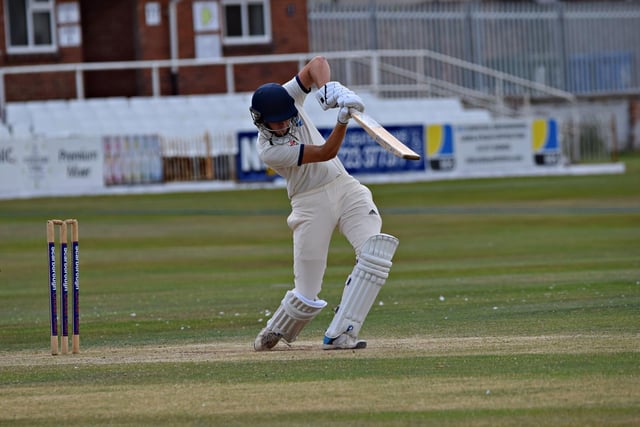 On-loan batsman Dan Artley hits out for the home side