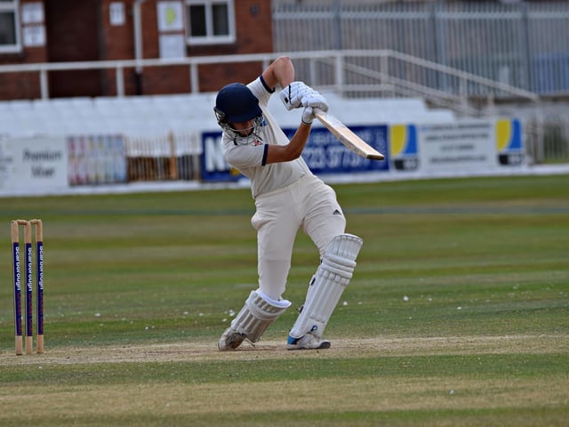 On-loan batsman Dan Artley hits out for the home side