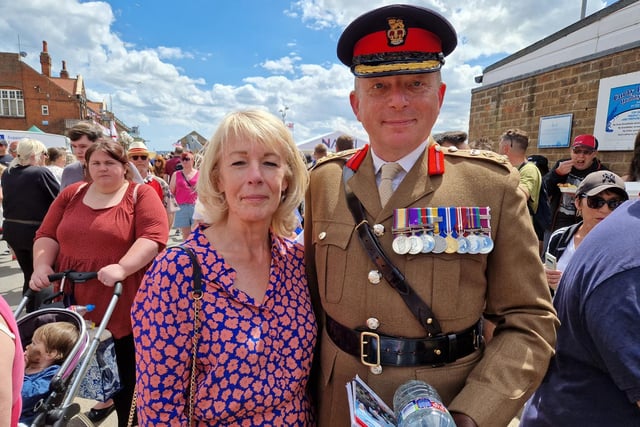 Brigadier David Colthup, Deputy Colonel the Yorkshire Regiment with wife Jane