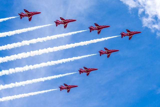 The Red Arrows made for a cracking, if brief, sight on a clear day, over Whitby.