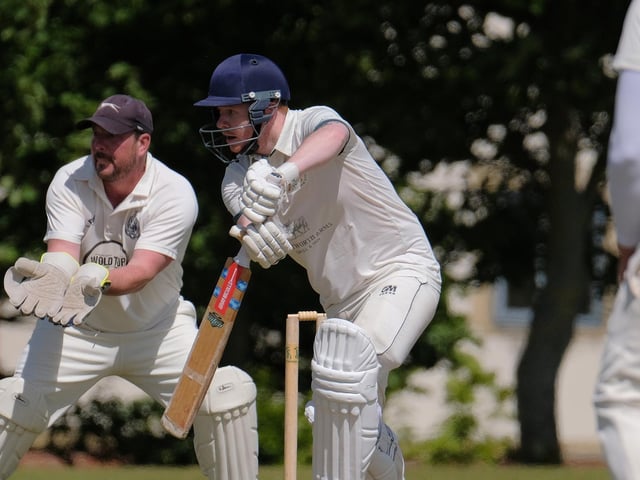 John Lay in batting action for Malton 3rds