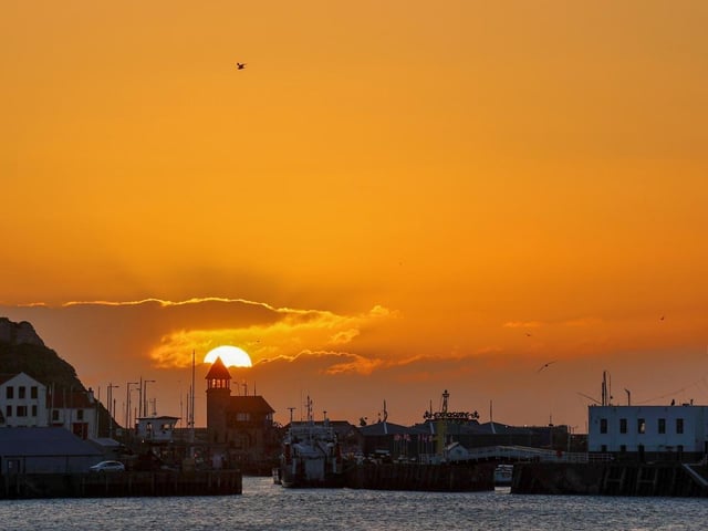 Amazing sunrise over the harbour.