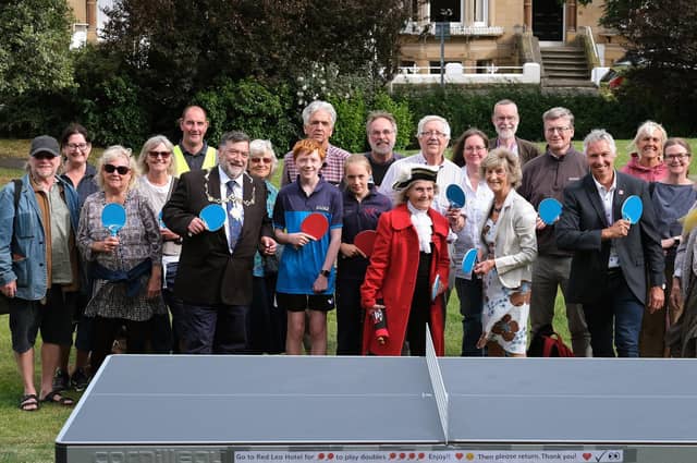 PHOTO FOCUS - 19 photos of official opening of new outdoor table tennis table in Prince of Wales Gardens, Scarborough by Richard Ponter