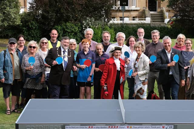 PHOTO FOCUS - 19 photos of official opening of new outdoor table tennis table in Prince of Wales Gardens, Scarborough by Richard Ponter