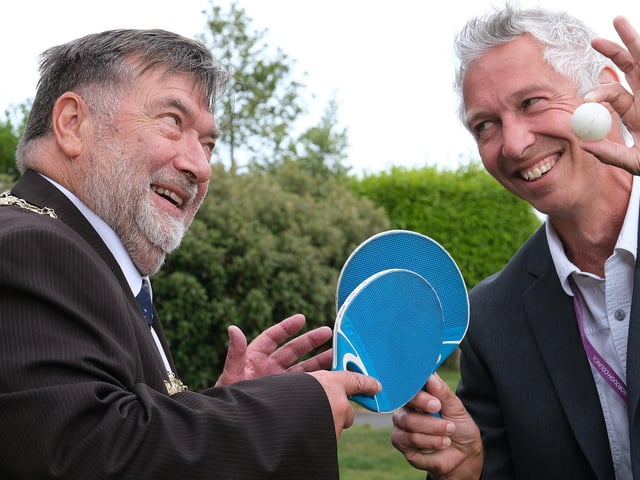 Cllr Rich Maw and Mayor Eric Broadbent ready to do battle