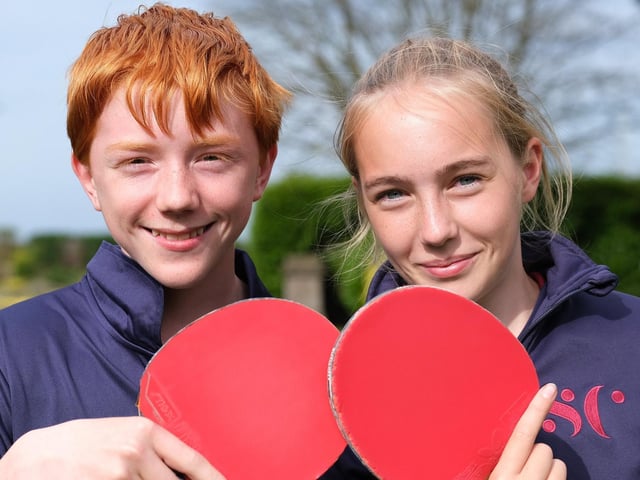 Table tennis stars Louis Fell and Mia Longman