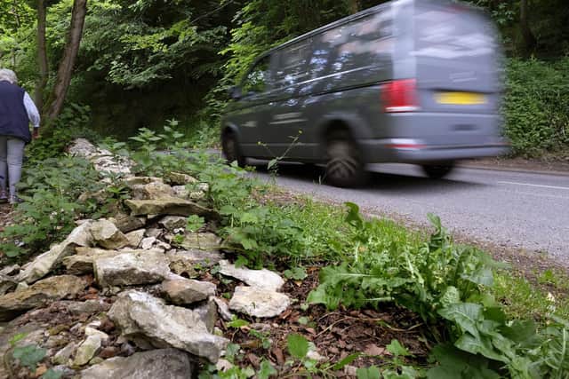 Road dangers at the Forge Valley blackspot where a wall has been demolished.