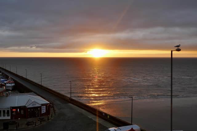 This superb sunrise above Bridlington Bay was framed by Aled Jones.