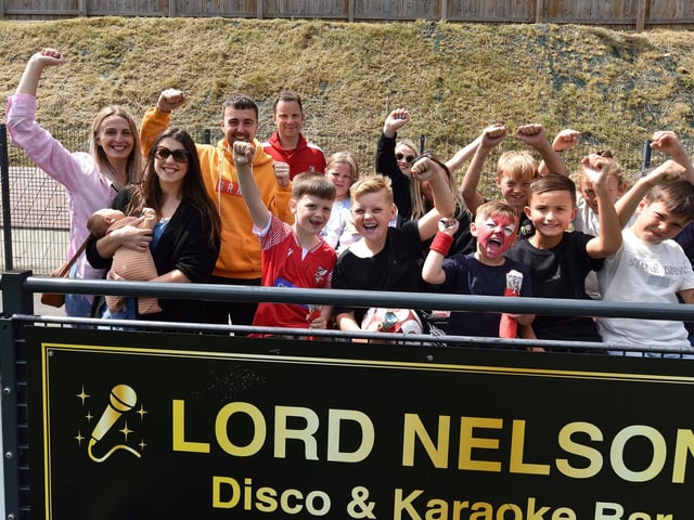 The fans cheer on the teams