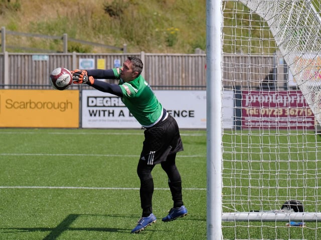 Scarborough FC Kevin Martin makes a save