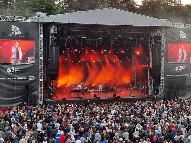 A-Ha get the crowd singing along to one of their many hits.
