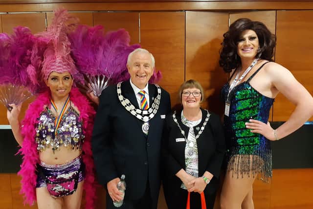Bridlington Mayor Mike Heslop-Mullens attends the first Pride event.