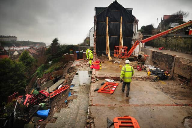 Properties surrounding the landslide had to be demolished.