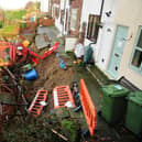 The landslide on Aelfleda Terrace.