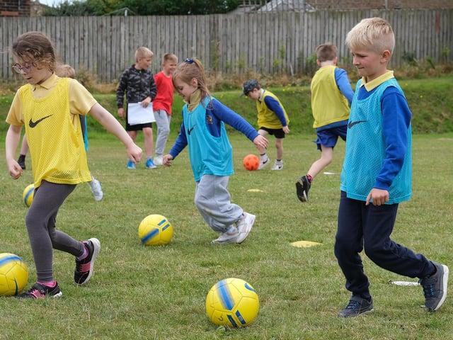 Footballing action at the conference