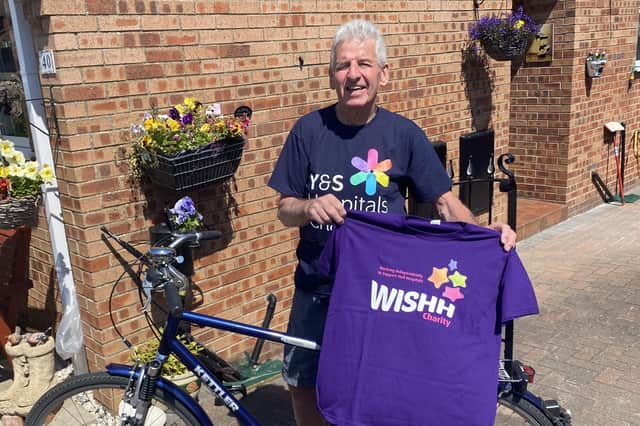 Stephen Buckley will cycle from Scarborough Hospital to Hull Royal Infirmary via Castle Hill on Monday, July 18.