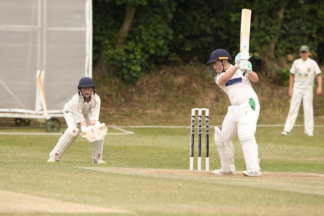 Bridlington Cricket Club Under-15s in batting action against Folkton & Flixton Cricket Club Under-15s