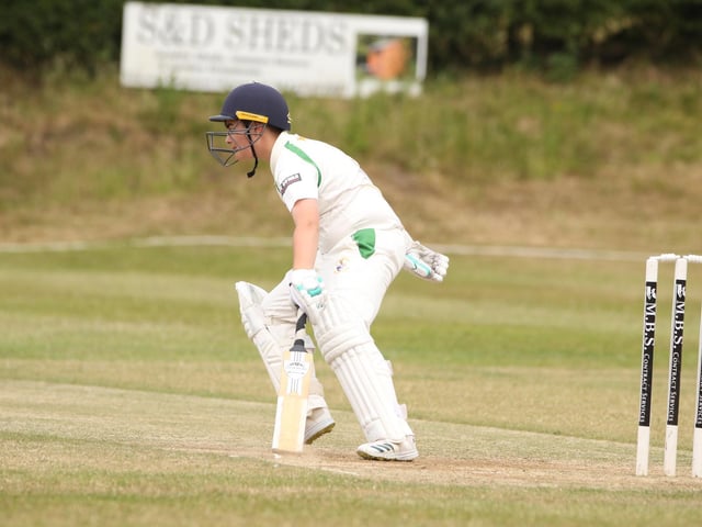 Bridlington Cricket Club Under-15s in batting action against Folkton & Flixton Cricket Club Under-15s