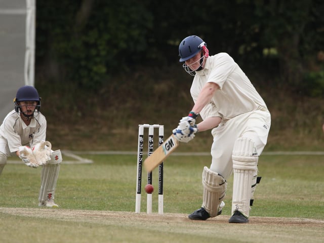 Bridlington Cricket Club Under-15s in batting action against Folkton & Flixton Cricket Club Under-15s