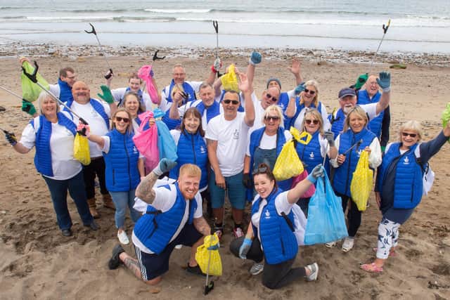 The team of Lottery winners at Sandsend Beach. Photo by Peter Powell.