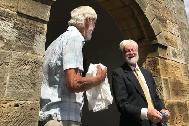 The official unveiling ceremony outside St Stephen’s Church at Fylingdales. Photo submitted