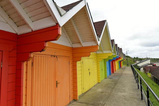 The baton relay will pause for picture outside the North Bay beach huts after completing the Scarborough leg of the route.