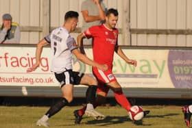 Lewis Dennison in action for Bridlington Town in their pre-season opener at home to Boro
