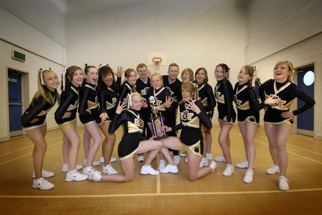 The East Coast Tigers cheerleader team celebrate winning fourth in a national competition. The team is led by Jess Mortimer, front right, and trains at the Gallows Close Community Centre.