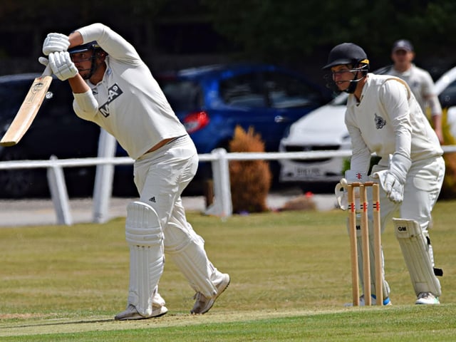 Beverley batter B Hadfield clears the infield with an attacking shot