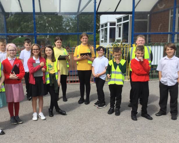 New Pasture Lane pupils pose for a photograph.