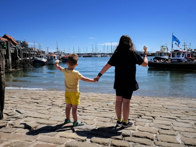 Enjoying the harbour view.
