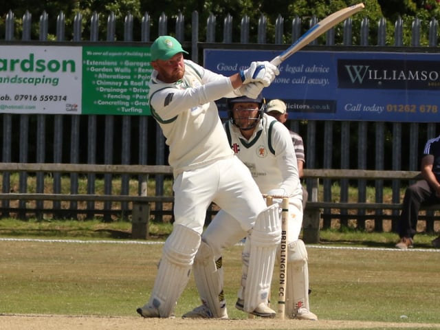John Major powers the ball to the boundary