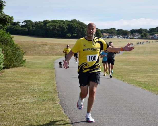 Bridlington Road Runners chairman Martin Hutchinson at his 100th Sewerby Parkrun