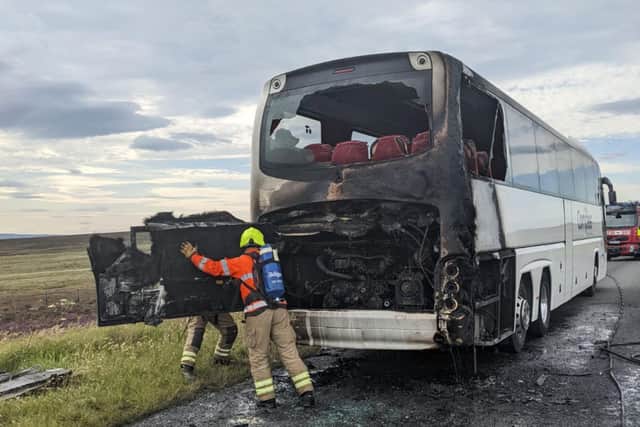 The aftermath of the blaze, which ripped through the engine compartment of the coach. (Photo: RAF Fylingdales)