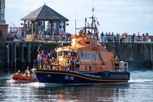 The RNLI deliver the baton to Whitby.