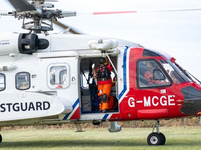 The baton relay leaves Whitby Abbey via helicopter to continue its route across the country.