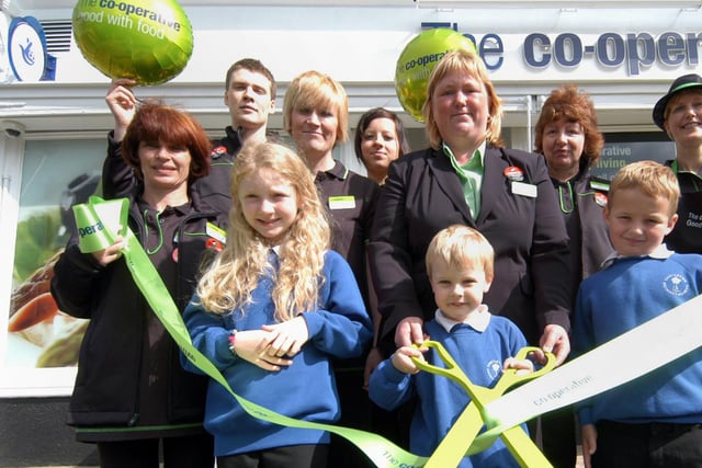 Castleton Primary School children attend the grand opening of the Co-op in Castleton.