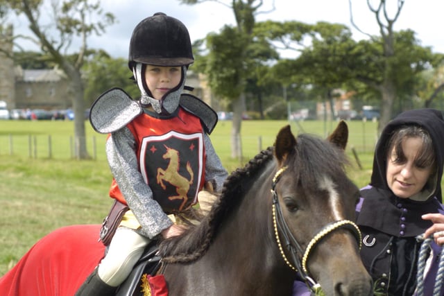 At Sneaton and Hawsker Show Byron Adams enters the fancy dress competition as a knight with his horse Bramble.