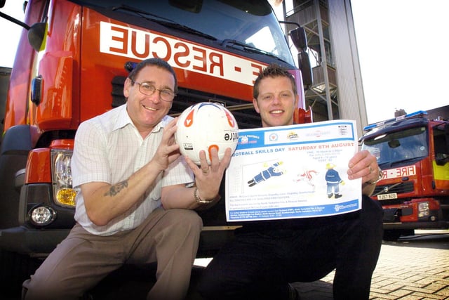 Paul Ratcliffe of McCains, left, and Carl Stuttard of Scarborough Fire Station look forward to a football skills tournament.